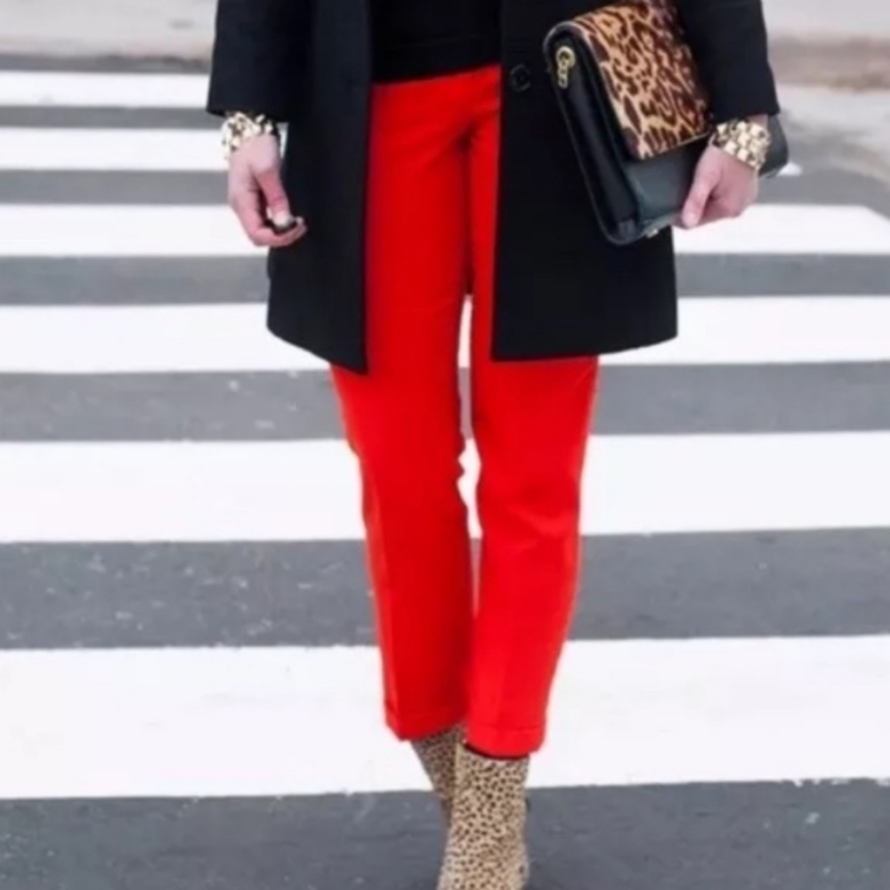 J.Crew - Wool Cafe Capri Pants - Red Orange - Size 2